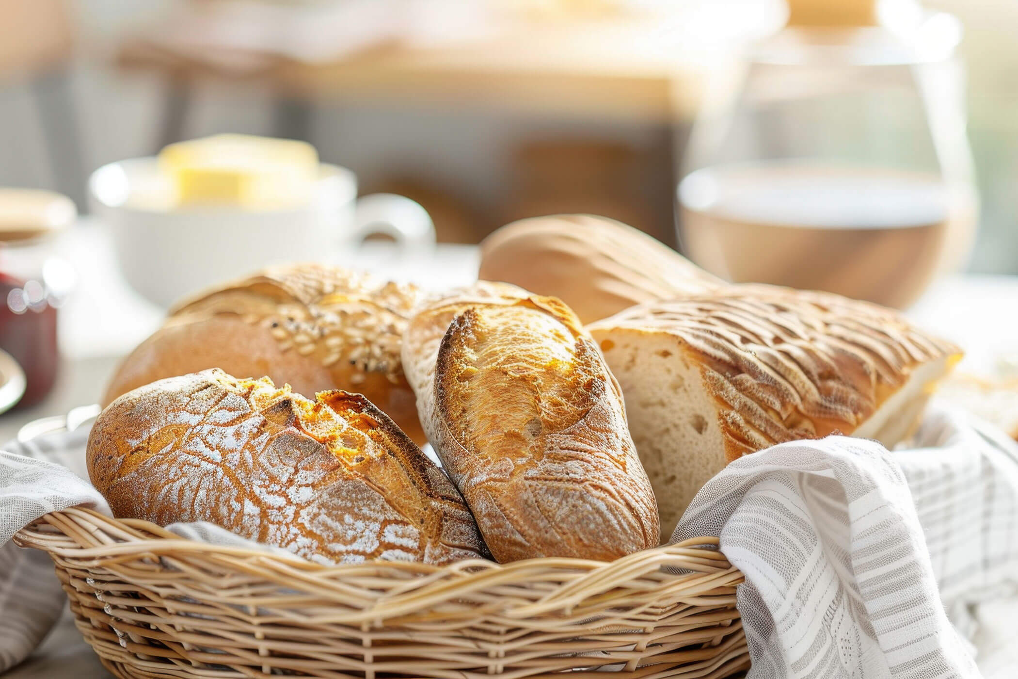 Bread basket with different types of bread - Zin Park Residence